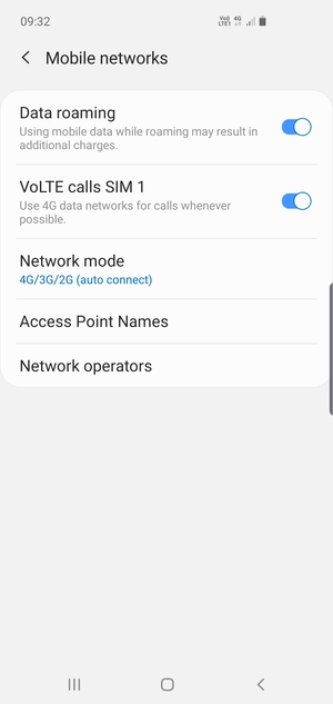 Turn Data roaming on or off