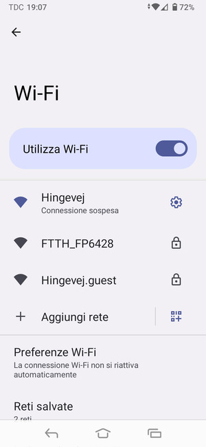 Ora sei connesso alla rete Wi-Fi