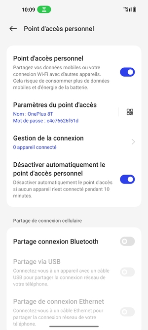 Votre téléphone est maintenant configuré pour être utilisé comme modem