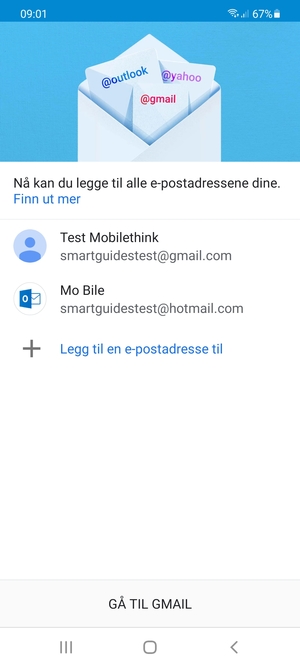 Velg GÅ TIL GMAIL