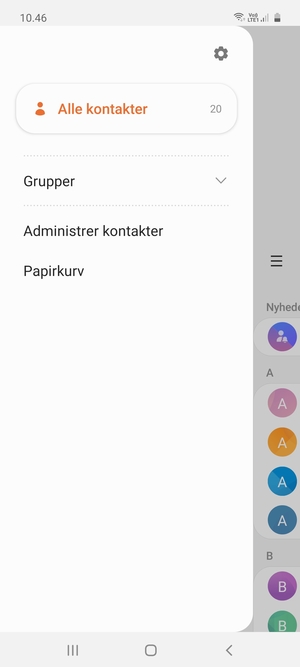 Vælg Administrer kontakter