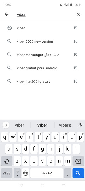 Saisissez le nom de l'appli et sélectionnez Recherche