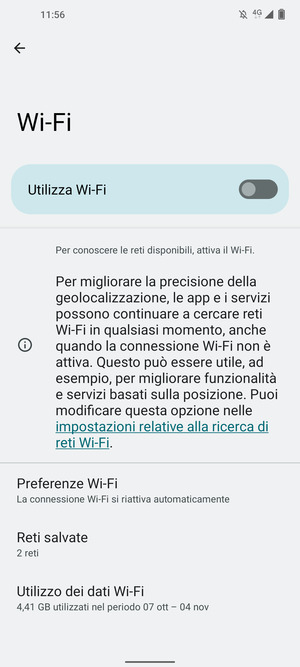 Attiva Utilizza Wi-Fi
