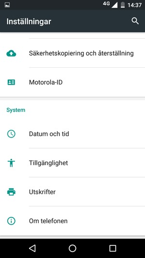 Scrolla till och välj Om telefonen