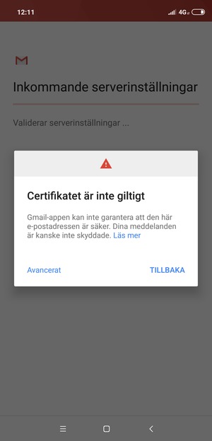 Välj TILLBAKA