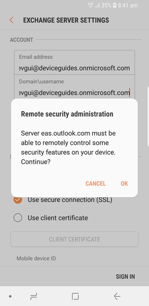 Select OK