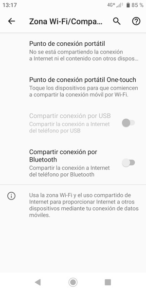Seleccione Punto de conexión portátil