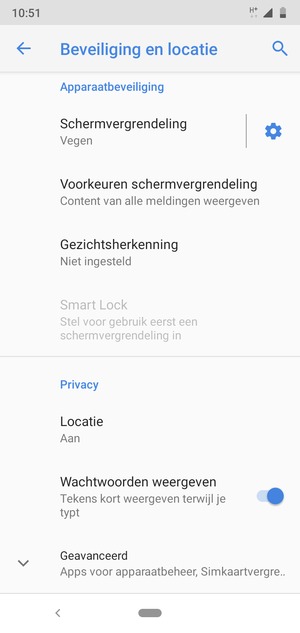 Scroll naar en selecteer Locatie