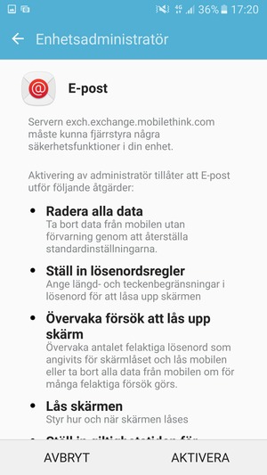 Välj AKTIVERA