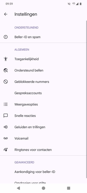 Selecteer Voicemail