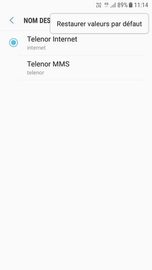 Sélectionnez Restaurer valeurs par défaut