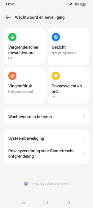 Selecteer  Systeembeveiliging