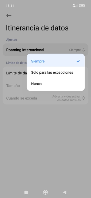 Seleccione la opción deseada