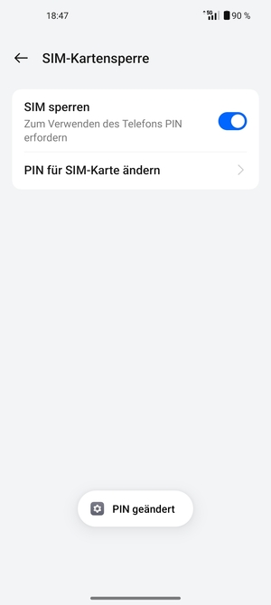 Ihre SIM-Karten-PIN wurde geändert