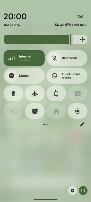 Adjust brightness to the required level
