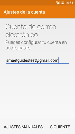 Introduzca su dirección de correo electrónico de Gmail o Hotmail y seleccione SIGUIENTE