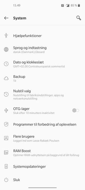 Vælg Backup