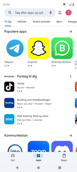 Vælg søgefeltet