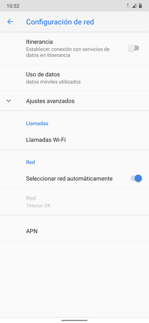 Desplácese y seleccione APN