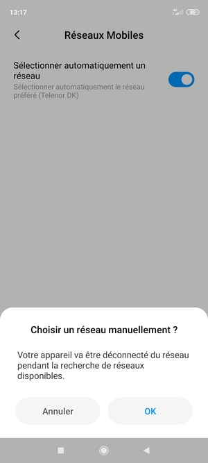 Sélectionnez OK