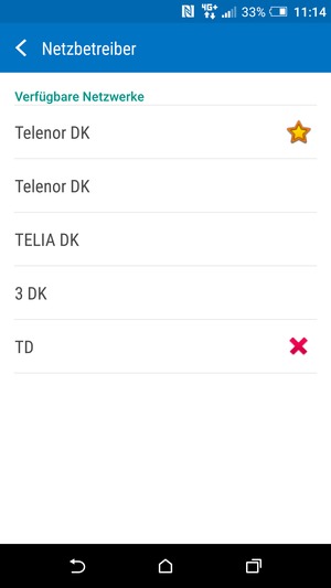 Wählen Sie einen Netzbetreiber von der Liste