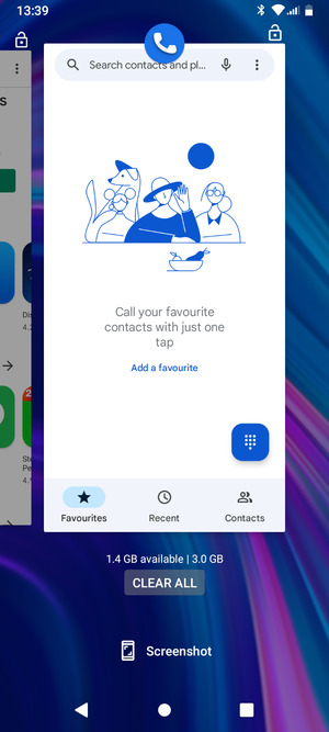Select CLEAR ALL to close running apps