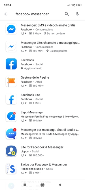 Seleziona l'applicazione