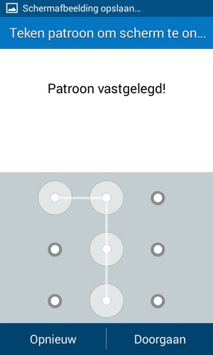 Teken een ontgrendelingspatroon en selecteer Doorgaan