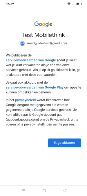 Selecteer Ik ga akkoord