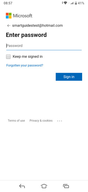 Enter your password and select Sign in
