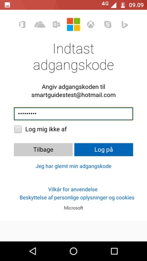 Indtast din adgangskode og vælg Log på