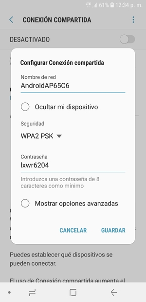 Introduzca una contraseña de al menos 8 caracteres y seleccione GUARDAR