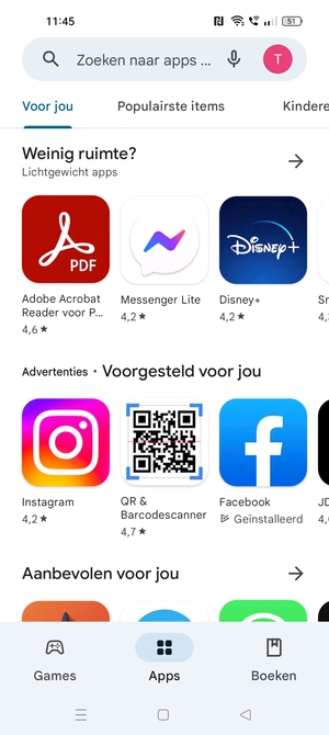 Selecteer de zoekbalk