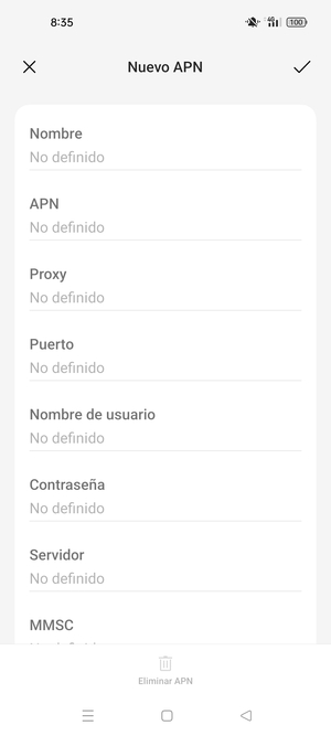 Introduzca la información de Internet