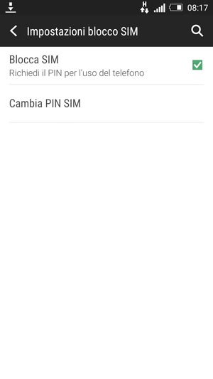 Spunta la casella di controllo Blocca SIM