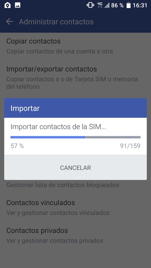 Sus contactos se guardarán en su cuenta de Google y se guardarán en su teléfono la próxima vez que Google sea sincronizado.