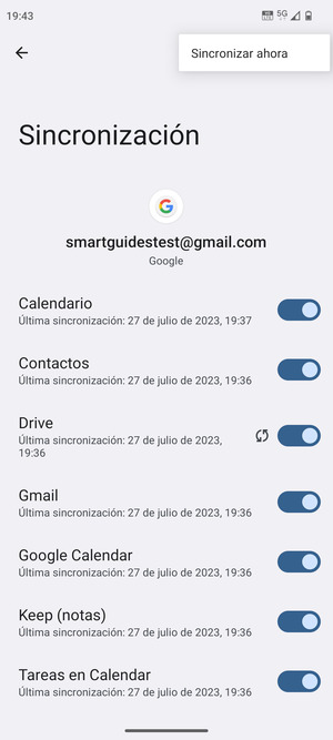 Seleccione Sincronizar ahora