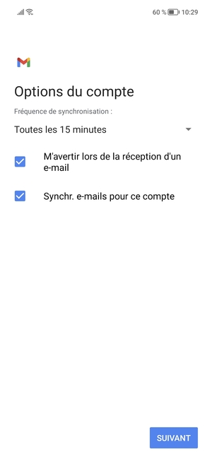 Sélectionnez SUIVANT