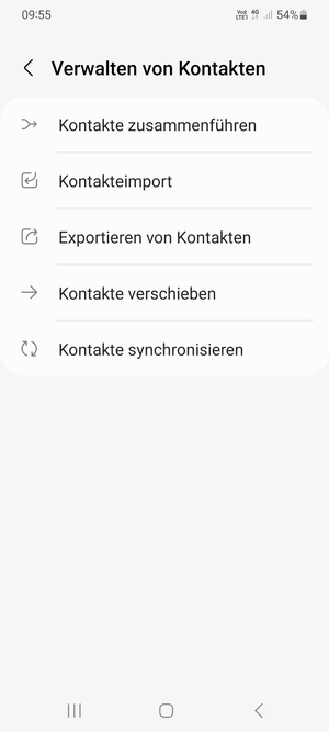 Wählen Sie Kontakteimport