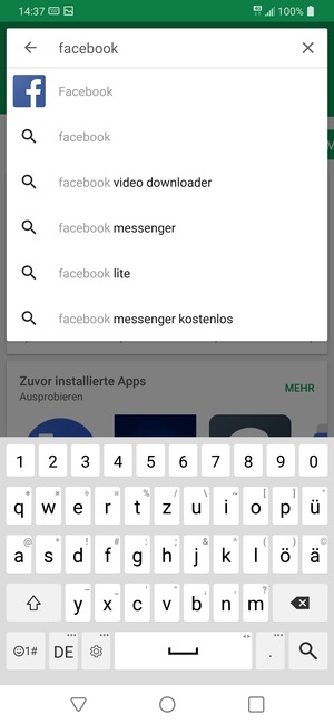 Geben Sie den Namen der App ein und wählen Sie Suchen