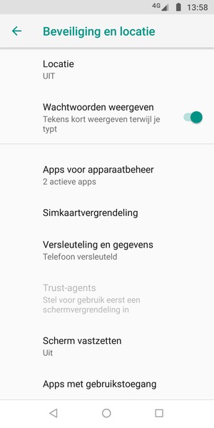 Scroll naar en selecteer Simkaartvergrendeling