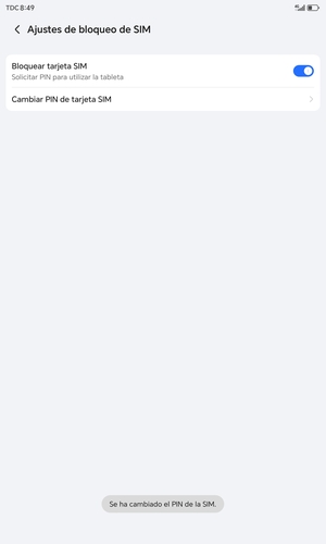 Su PIN de la SIM ha sido cambiado