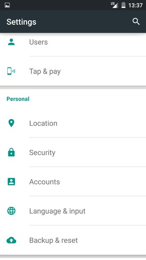 Scroll to and select Backup & reset