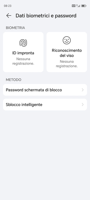 Seleziona Password schermata di blocco
