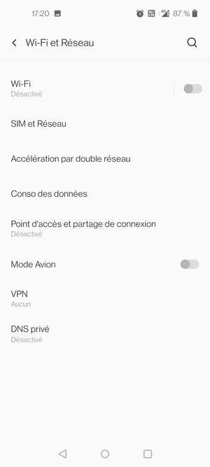Sélectionnez Wi-Fi