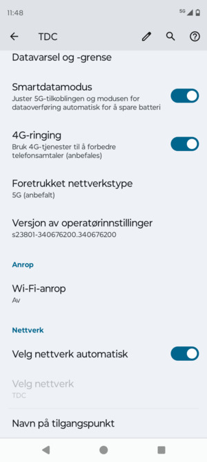 Bla til og velg Navn på tilgangspunkt