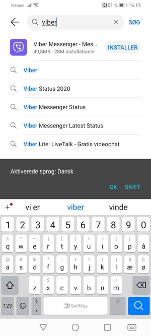 Indtast navnet på appen og vælg Søg