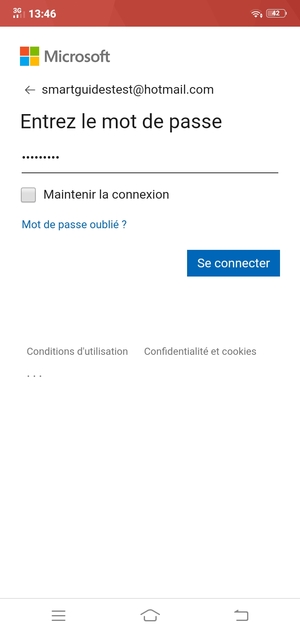 Saisissez votre mot de passe et sélectionnez Se connecter