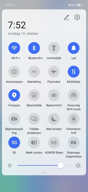 Slå av WLAN og Bluetooth