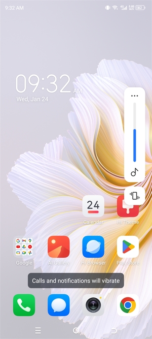 Select Vibrate to change to silent mode